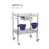 NL230101 SSQX19 Integral Welded Stainless Steel 2 Layer Instrument Trolley 1 Drawer 2 Dirt Basins