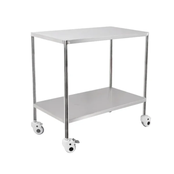 NL230101 SSQX20 Integral Welded Stainless Steel 2 Layer Instrument Trolley No Drawer Dirt Basin
