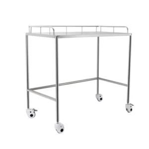 NL230101 SSQX22 Integral Welded Stainless Steel 2 Layer Instrument Trolley No Drawer Dirt Basin