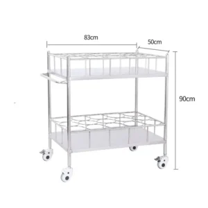 NL230101-SSRS02 Integral Welded Stainless Steel 2-Layer Hot Water Bottle Trolley 24 Positions