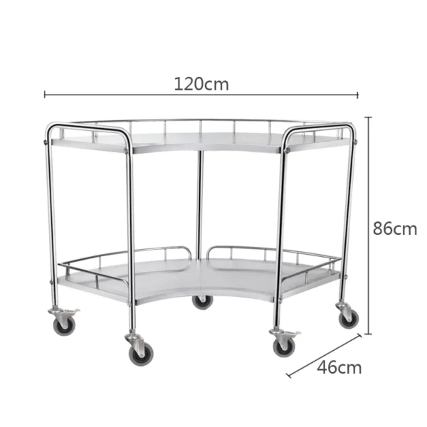NL230101 SSSS02 Integral Welded Stainless Steel 2 Layer Operating Table Trolley