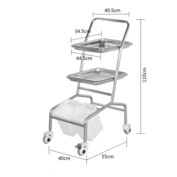 NL230101 SSTP01 Sleek and Spacious Stainless Steel Mayo Trolley for Efficient Medical Organization
