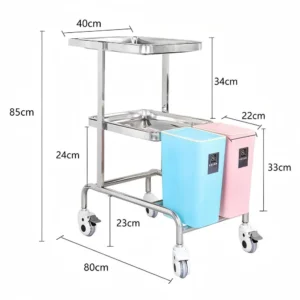 NL230101-SSTP02 Compact and Functional Stainless Steel Mayo Trolley for Tight Medical Spaces