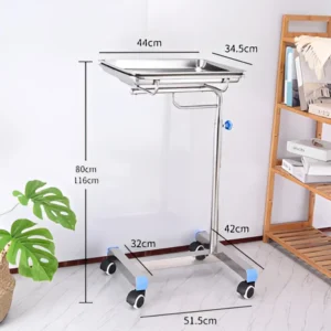 NL230101-SSTP03 Adjustable Height Stainless Steel Mayo Trolley for Diverse Medical Tasks