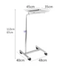 NL230101 SSTP04 Versatile Sized Stainless Steel Mayo Trolley for Adaptable Medical Needs