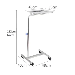 NL230101 SSTP04 Versatile Sized Stainless Steel Mayo Trolley for Adaptable Medical Needs