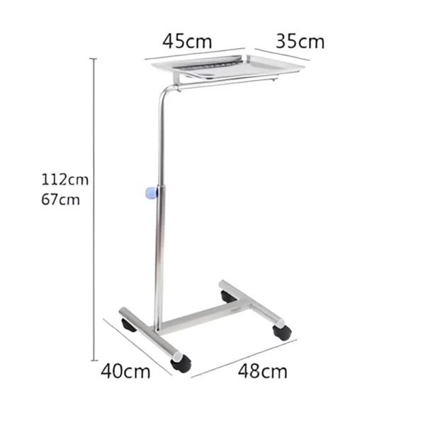NL230101 SSTP04 Versatile Sized Stainless Steel Mayo Trolley for Adaptable Medical Needs
