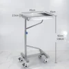 NL230101 SSTP07 Dual Tray Option Stainless Steel Mayo Trolley for Flexible Medical Storage