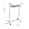 NL230101 SSTP08 Wide Tray Stainless Steel Mayo Trolley for Organized Medical Item Display