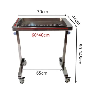 NL230101 SSTP09 Extended Height Stainless Steel Mayo Trolley for Enhanced Medical Storage