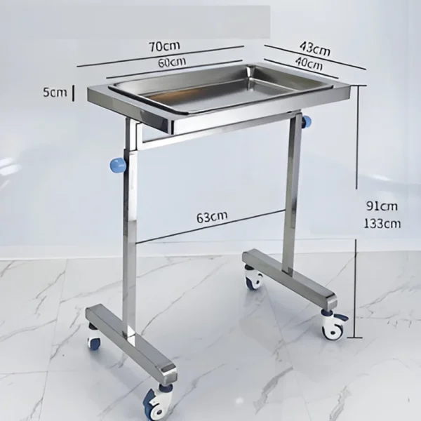 NL230101 SSTP11 Precision Sized Stainless Steel Mayo Trolley for Precise Medical Storage