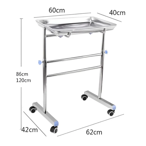 NL230101 SSTP13 Compact yet Spacious Stainless Steel Mayo Trolley for Practical Medical Use