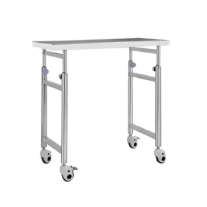 NL230101 SSTP14 Extra Wide Stainless Steel Mayo Trolley for Accommodating More Medical Items