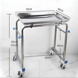 NL230101 SSTP15 Oversized Stainless Steel Mayo Trolley for Handling Massive Medical Loads