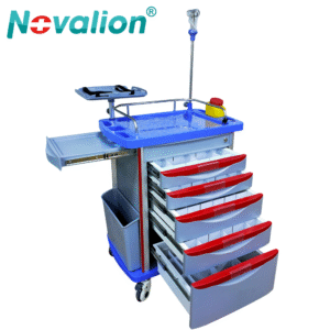 NL230101001-ET750 ABS Medical Emergency Trolley with 5-Layer Drawers and Multi-Functional Sides