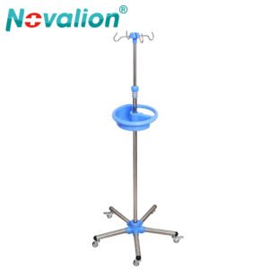 NL230103-LD5 Heavy-Duty Stainless Steel Infusion Stand with Brake Mute Wheels
