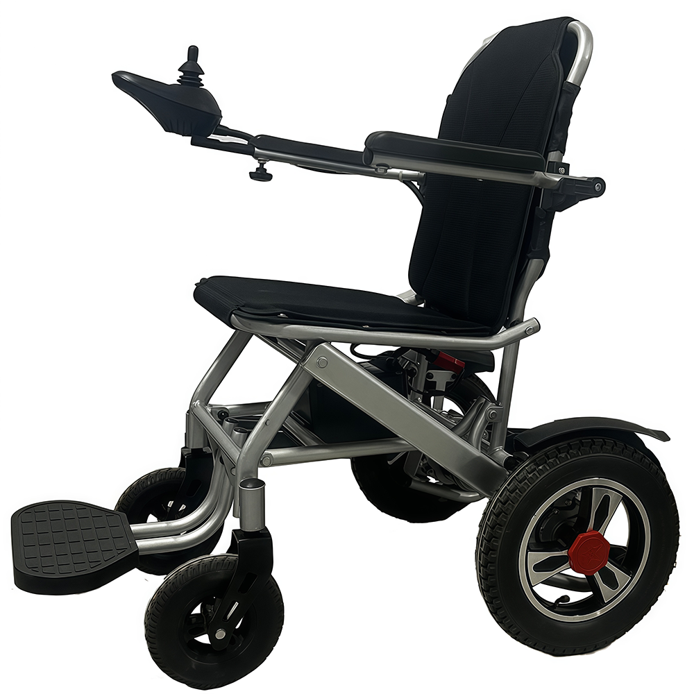 Slope Safe Foldable Carbon Steel Electric Wheelchair