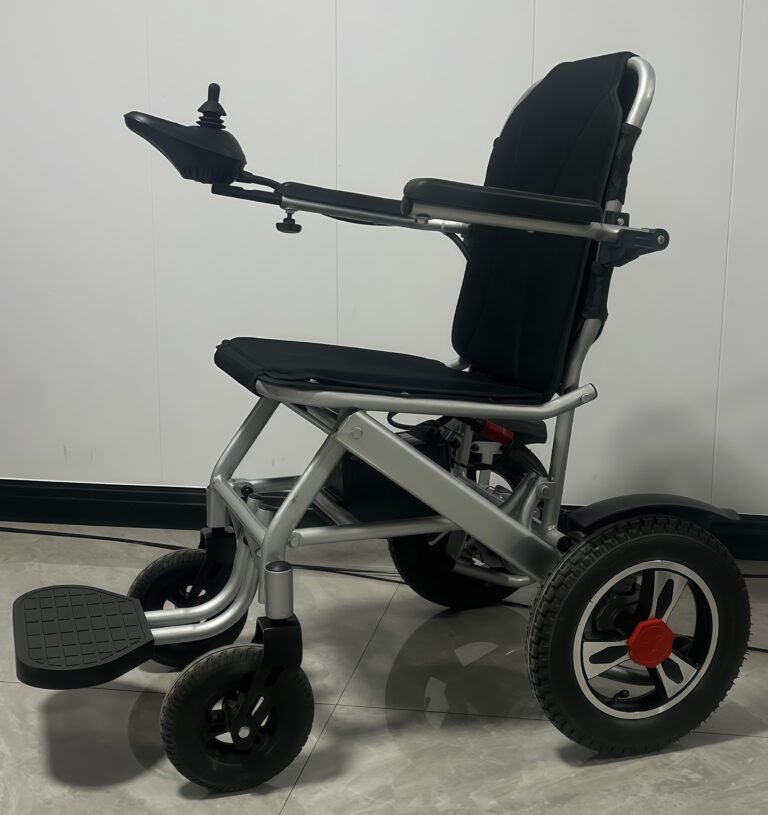 Slope Safe Foldable Carbon Steel Electric Wheelchair